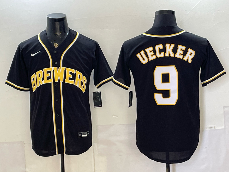 Men 2026 Milwaukee Brewers #9 Uecker black Game Nike MLB Jersey 0528010